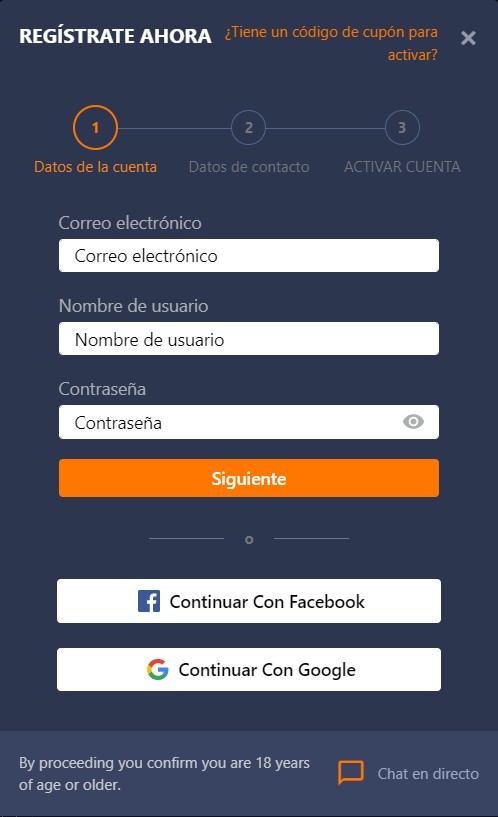 Registro en Cashalot ES