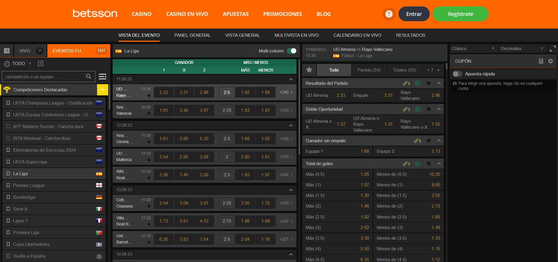 Apuestas deportivas betsson
