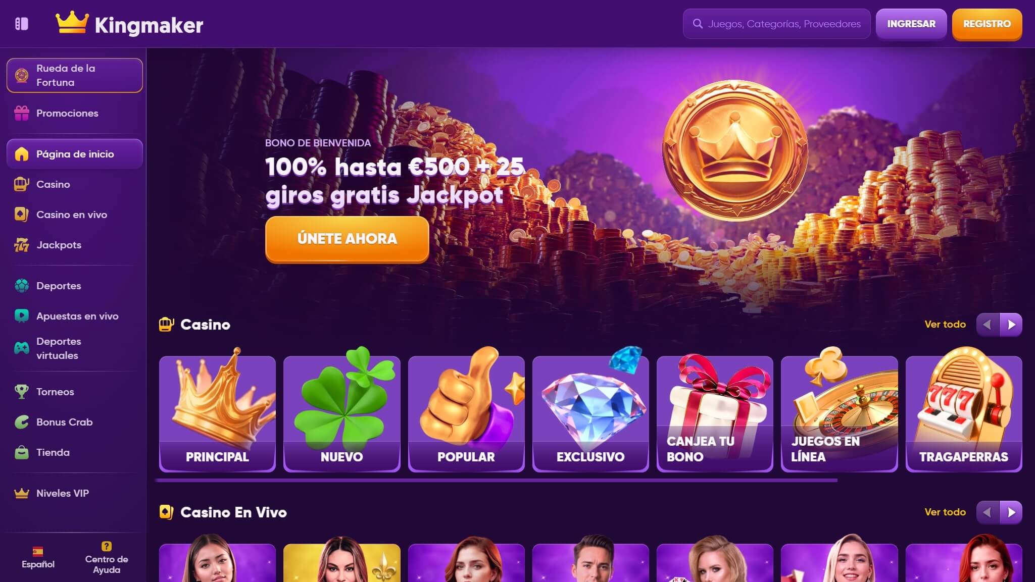 Kingmaker Main Page Spain, apuestaes.tv