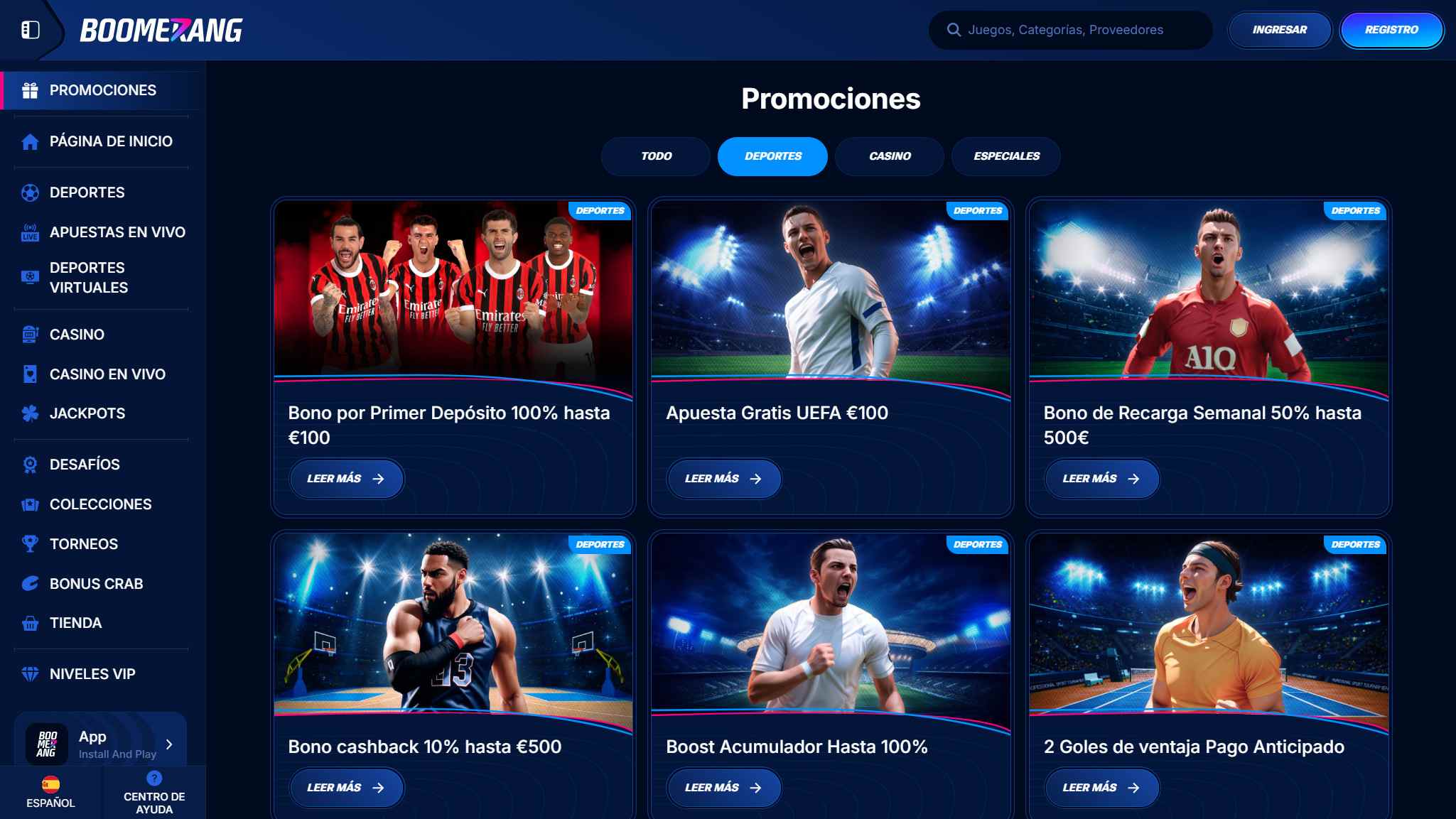 Boomerang-bet Bookmaker Sport Bonuses Spain, apuestaes.tv