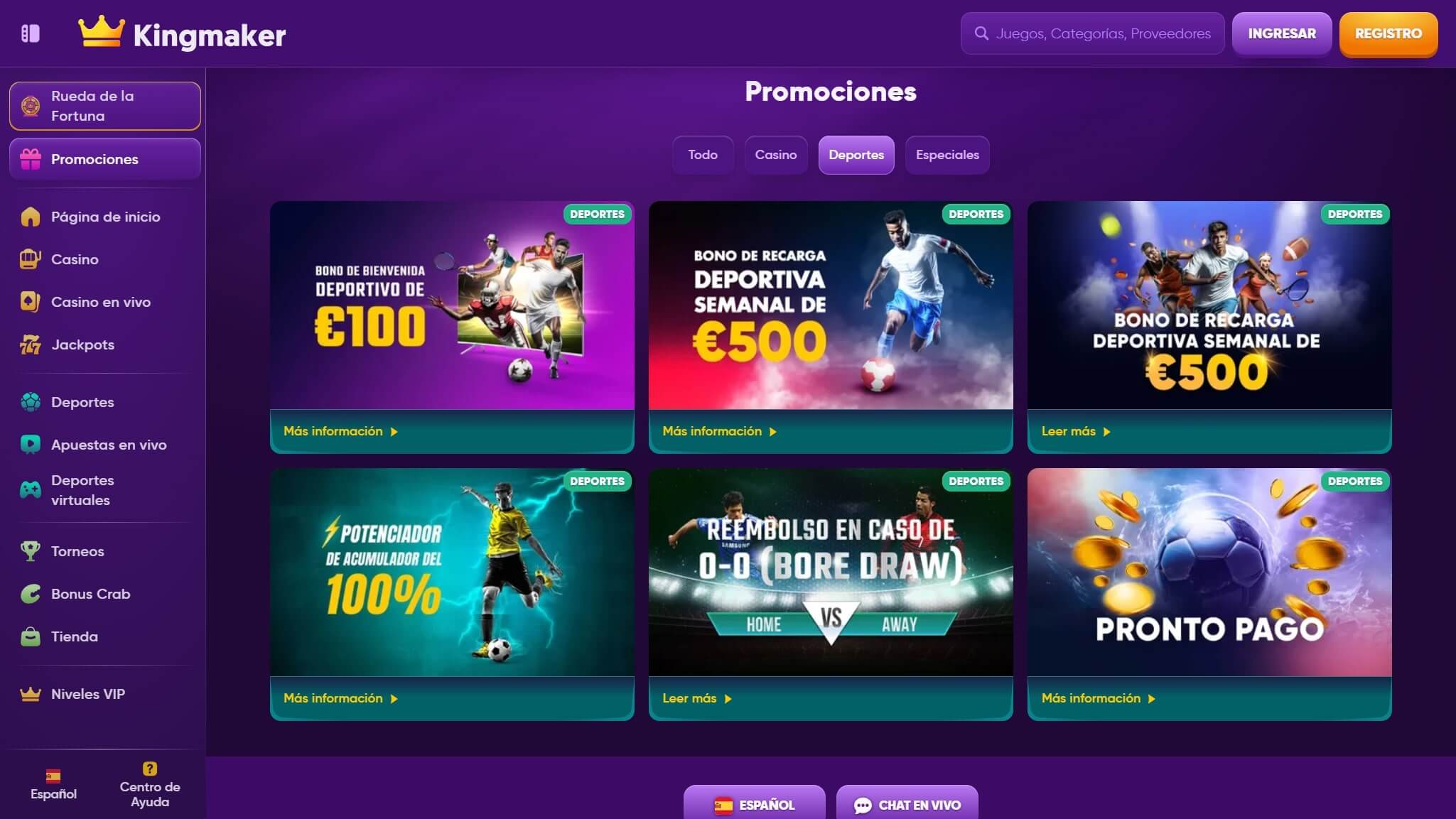 Kingmaker Bookmaker Sport Bonuses Spain, apuestaes.tv