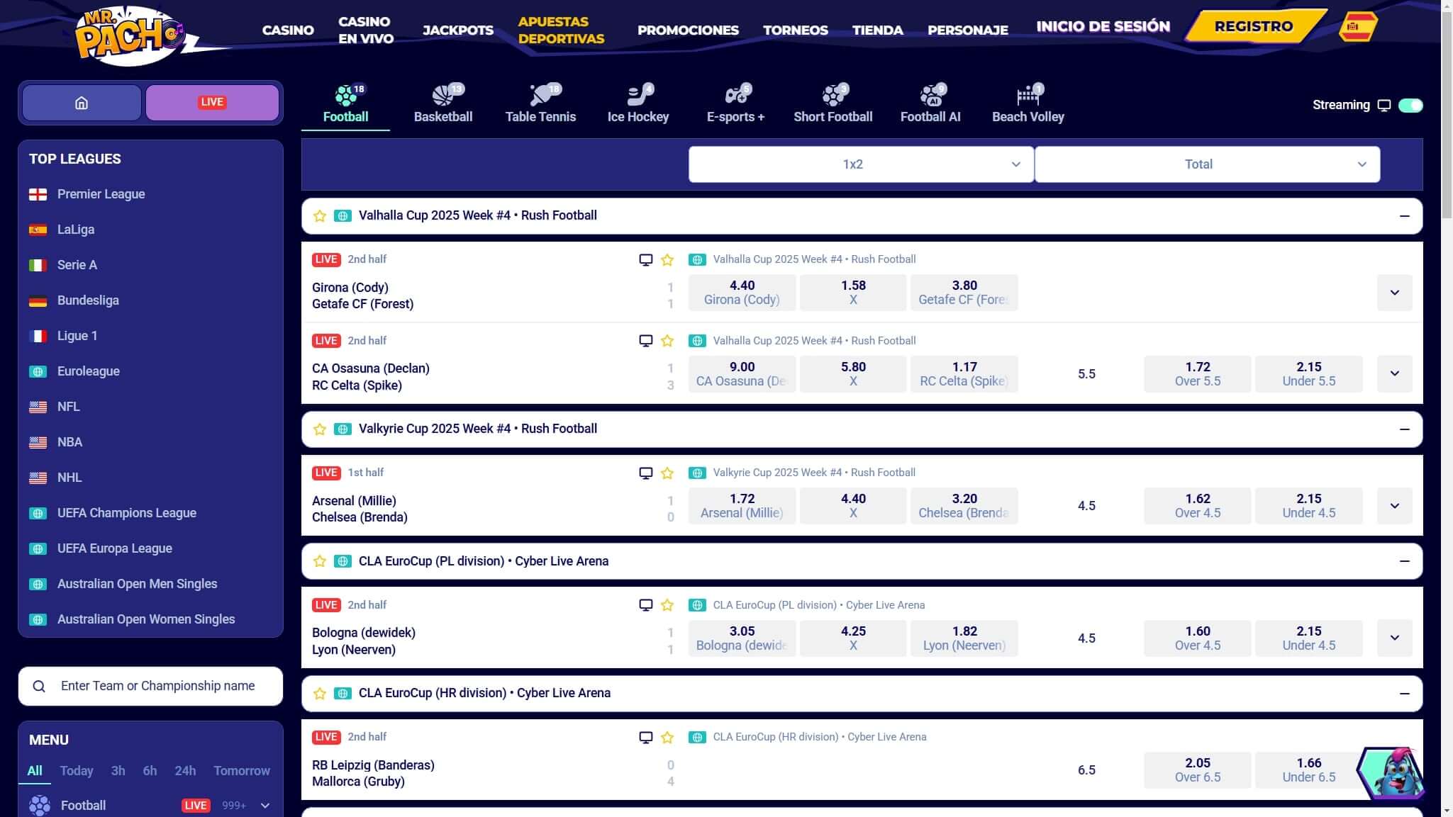 MrPacho Bookmaker Live Sport Betting Spain, apuestaes.tv